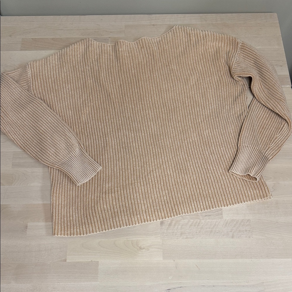 Goodthreads Women's Beige Ribbed Sweater - Picture 6 of 8
